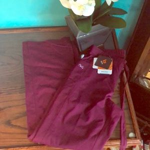 NrG scrub pants maroon